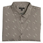 Alfani Dress Shirt Men's Medium Button-Up Long Sleeve Cotton Taupe Geo Print
