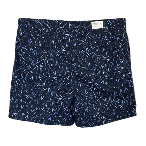 Boss Karlos Shorts Men's 38R Regular Fit Dark Blue Vine Print Stretch