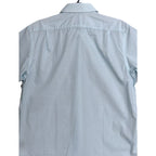 Hart Schaffner Marx Shirt Men's Medium Short Slv Comfort Stretch Cotton Blue