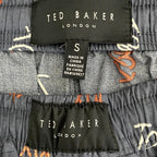 Ted Baker Sleep Pant Men's Small Woven Cotton Drawstring Pockets Dark Gray
