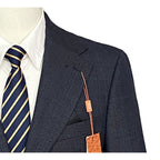 Tallia Men's 44 Short Venezia Blazer Navy/Brown Wool Blend Stretch