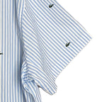 Lacoste Sleepwear Men's Large Poplin Pajama Shirt Cotton Blue Pinstripe