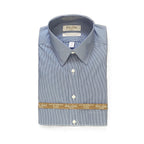 Roundtree & Yorke Shirt Men's 14.5 32 Slim Fit Cotton Pinpoint Blue Check