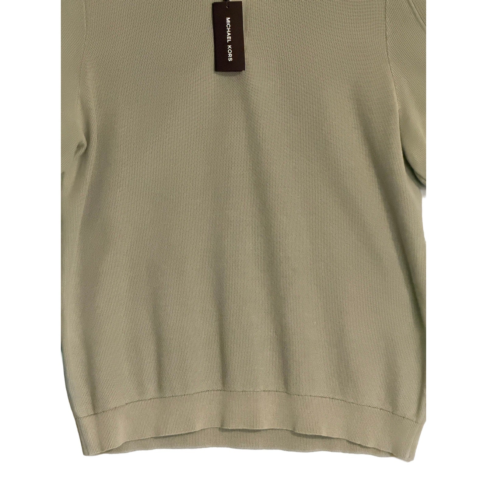 Michael Kors Polo Shirt Men's Large Short Sleeve Knit Cotton Dusty Sage