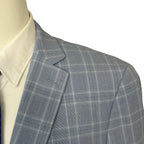 Alfani Alfatech Sport Coat Men's 46R Slim Fit Stretch Blue Plaid