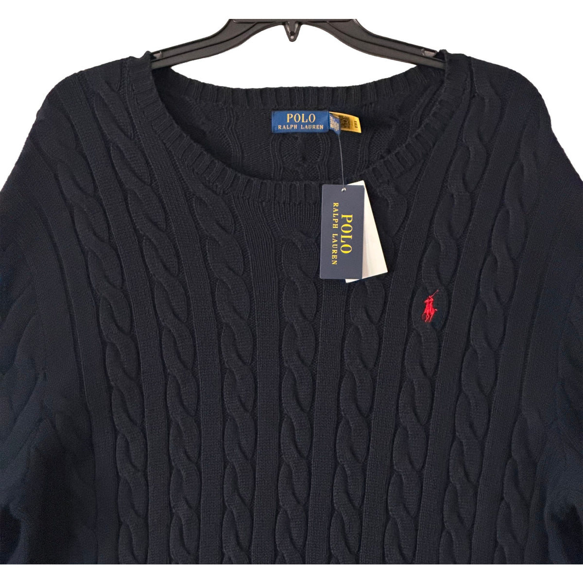 Polo Ralph Lauren Cable-Knit Sweater Men's 2XB Big & Tall Cotton Dark Blue
