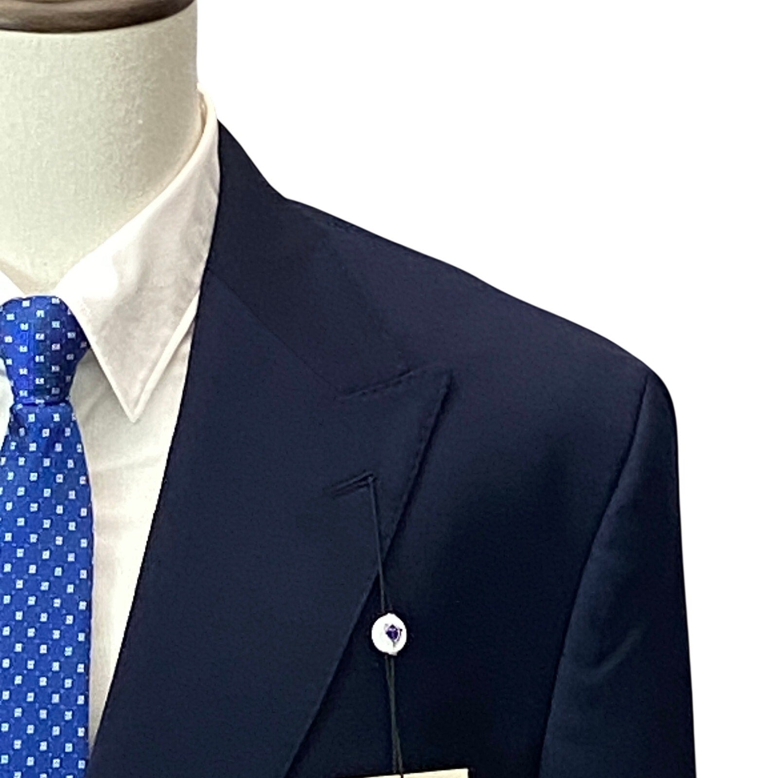 Tayion Suit Jacket Men's 44 Regular Acountour Peak Lapel Navy Blue