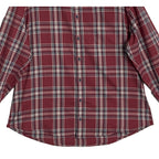 Mizzen+Main Men's XXL Trim Fit City Flannel Twill Shirt Burgundy Plaid