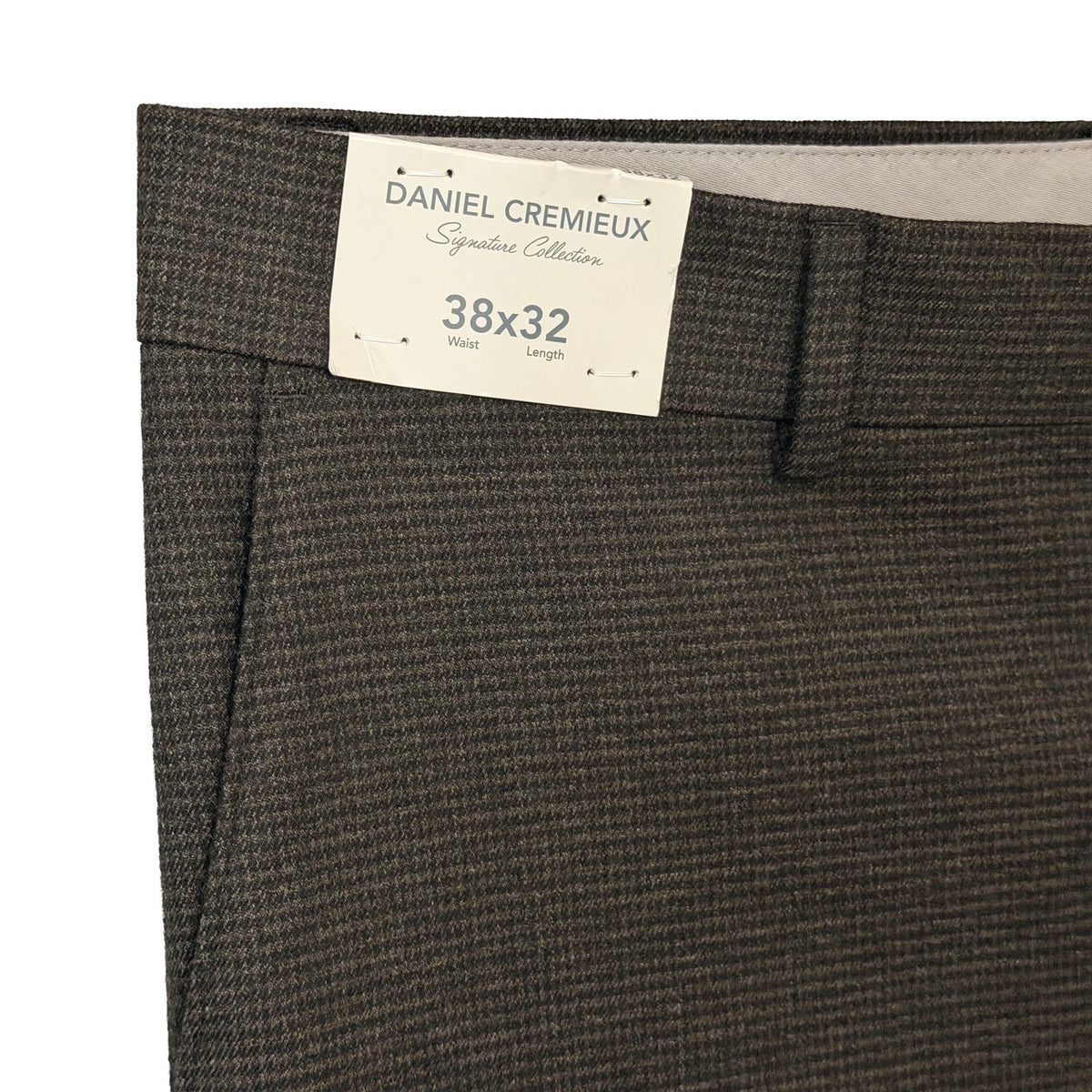 Daniel Cremieux Dress Pants Men's 38"x32" Signature Collection Brown Check