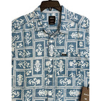RVCA Casual Shirt Men's Small Regular Fit Button-Up Blue Floral Frame