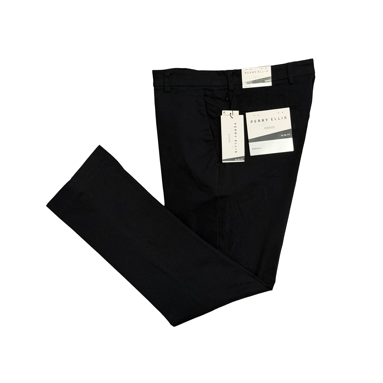 Perry Ellis Portfolio Pants Men's 32"x30" Slim Fit Dress Pant Dark Sapphire