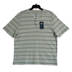 Tommy Bahama Henley Men's XL Short Sleeve "Soleil Stripe Henley" Overcast