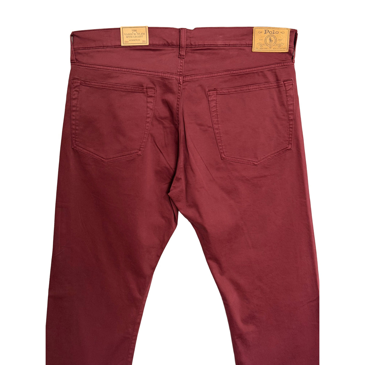 Polo Ralph Lauren Pants Men's 36T"x36" Varick Slim Straight 5-Pocket Red