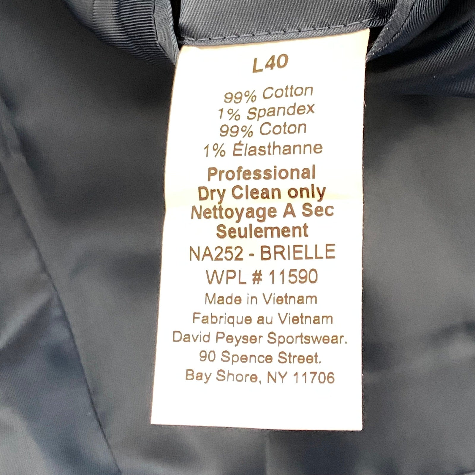 Nautica Sport Coat Men's 40 Long Corduroy Sport Coat Modern Fit Navy Blue