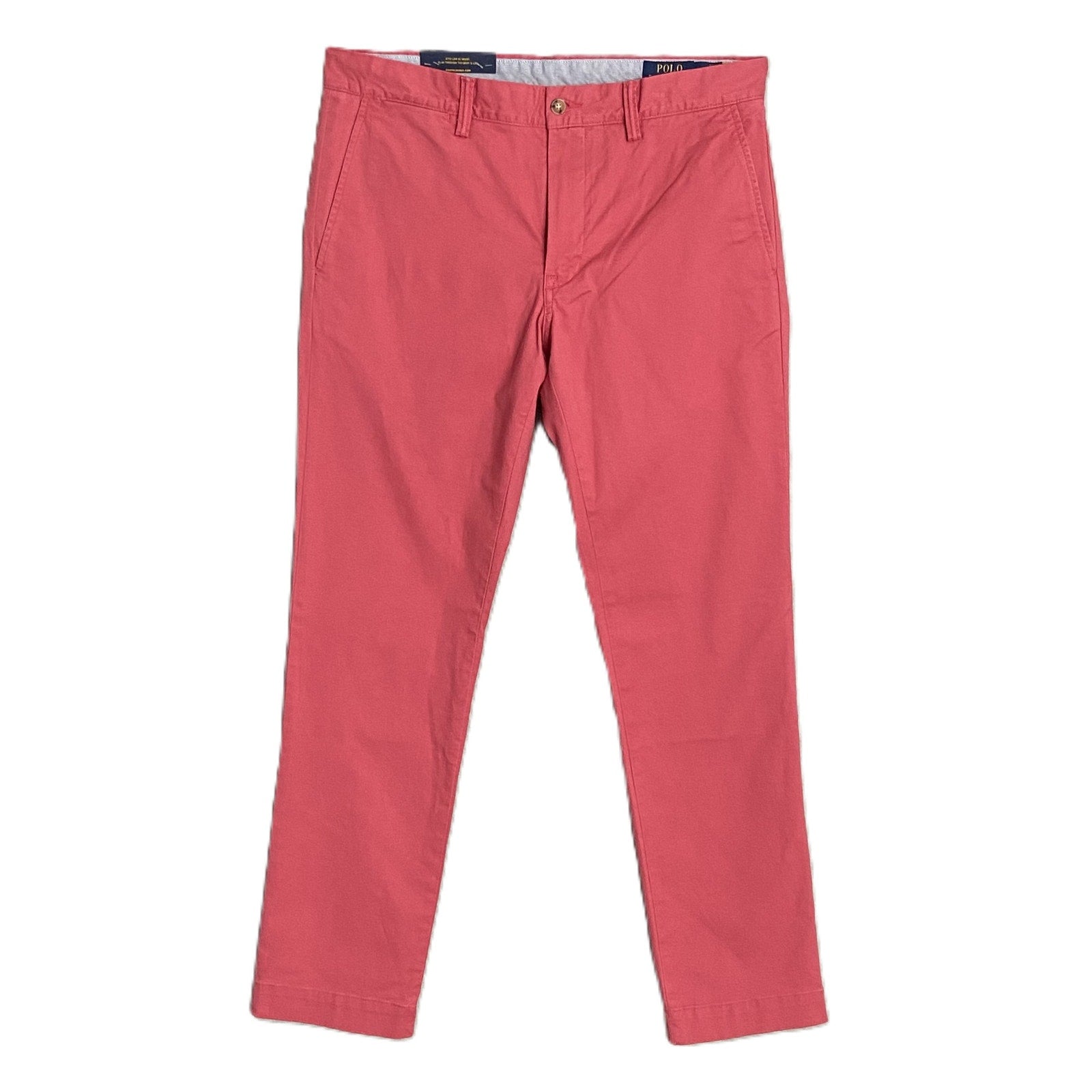Polo Ralph Lauren Pants 33"x32" Slim Fit Chino Stretch Cotton Twill Red NEW