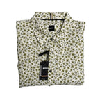 Boss Shirt Men's 3XL Big & Tall Short Slv Stretch Linen Shirt Green Floral