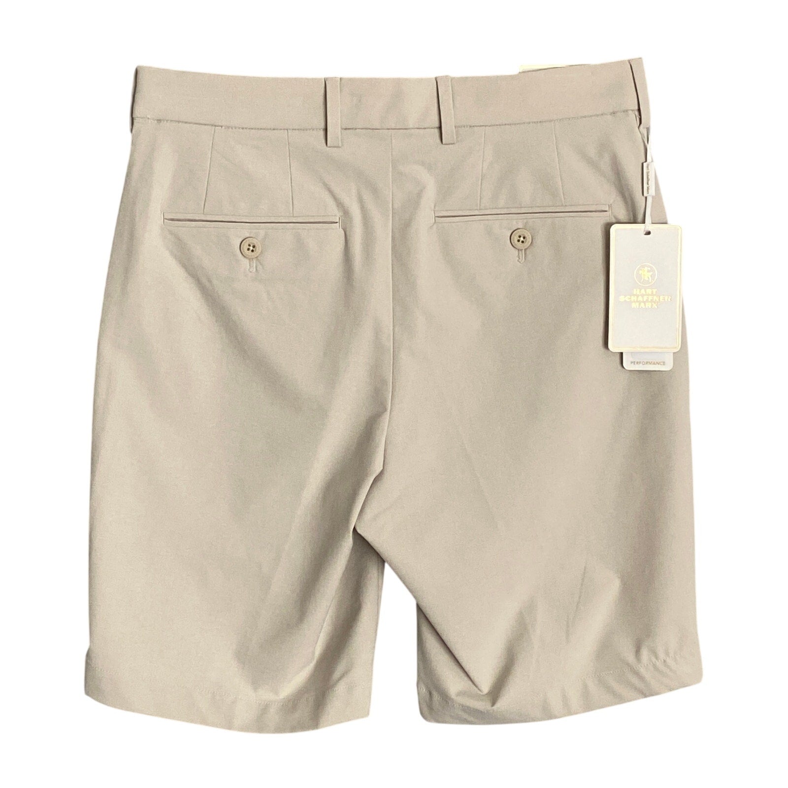 Hart Schaffner Marx Shorts Men's 28W Flat Front 4-Way Stretch Light Beige