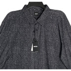 Boss Performance Shirt Men's XXL Slim Fit Long Slv Black/White Herringbone