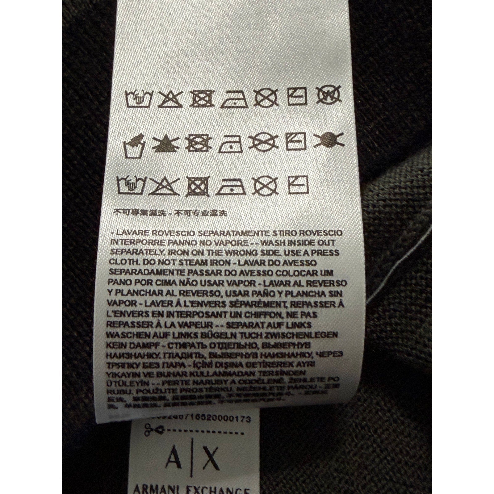 Armani Exchange Sweater Men's Small Crew Neck Lightweight Wool Color-Block