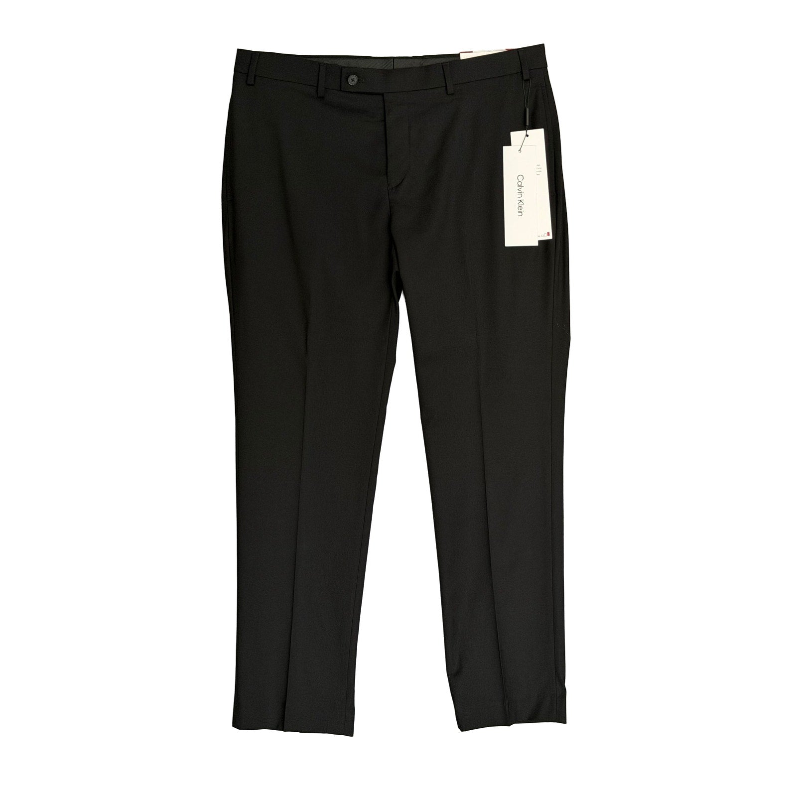 Calvin Klein Dress Pants Men's 36"x30" Slim Fit Jerome Flat Front Black
