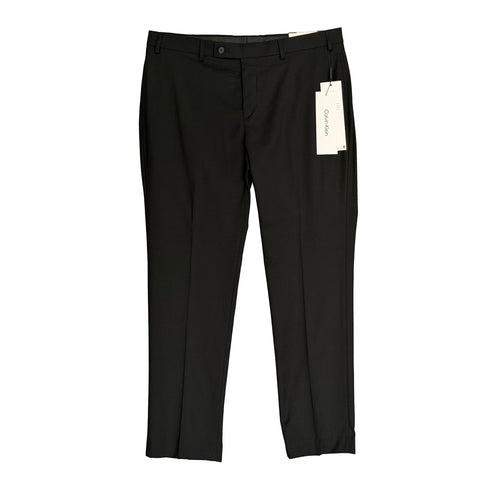 Calvin Klein Dress Pants Men's 36"x30" Slim Fit Jerome Flat Front Black
