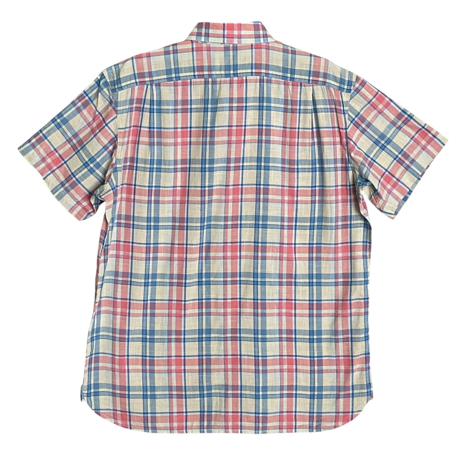 Daniel Cremieux 38 Men's Large Short Sleeve Button-Up Shirt Pink & Blue