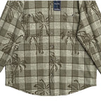 Tommy Bahama Flannel Shirt Men's XL "Fireside Palm Springs" Stretch Tea Leaf