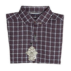 Visconti Black Casual Shirt Men's Small Italian Fabric Stretch Burgundy