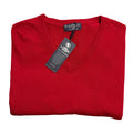 Hart Schaffner Marx Sweater Men's 3XT Big & Tall V-Neck Merino Wool Red