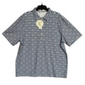 Criquet Polo Shirt Men's XXL Stretch Short Sleeve Sun Stripe Navy