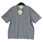 Criquet Polo Shirt Men's XXL Stretch Short Sleeve Sun Stripe Navy