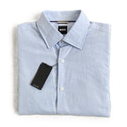 Boss Dress Shirt Men's Medium 15.5 32/33 Sharp Fit Long Sleeve Cotton Blue
