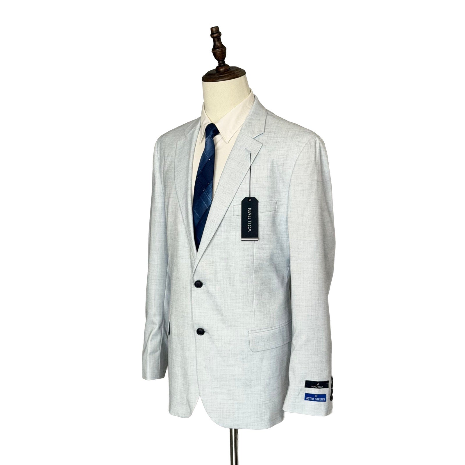 Nautica Sport Coat Men's 46 Long Modern Fit Active Stretch Lt Blue