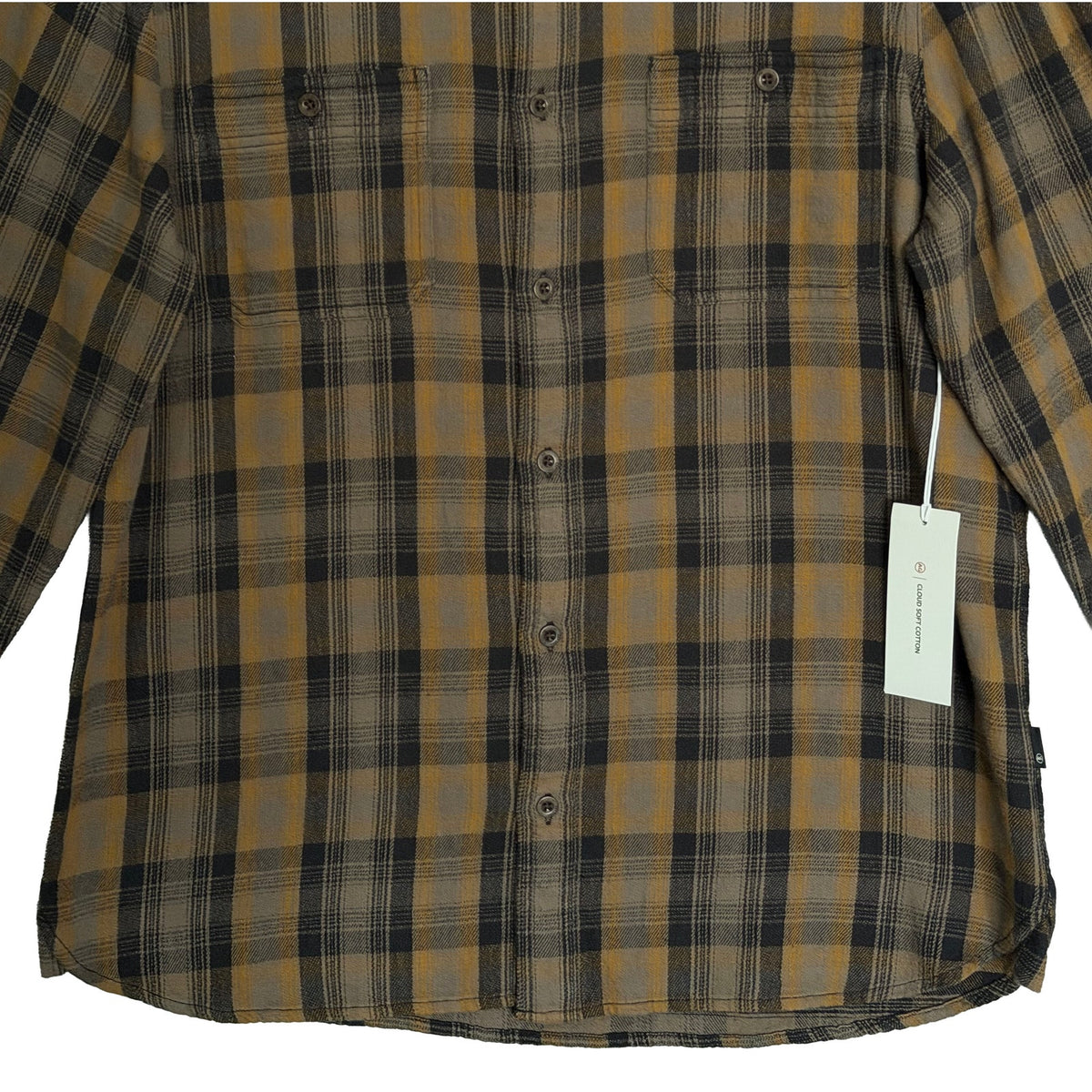AG Los Angeles Shirt Men's XL Classic Fit Mason Work Shirt Brown Black Plaid
