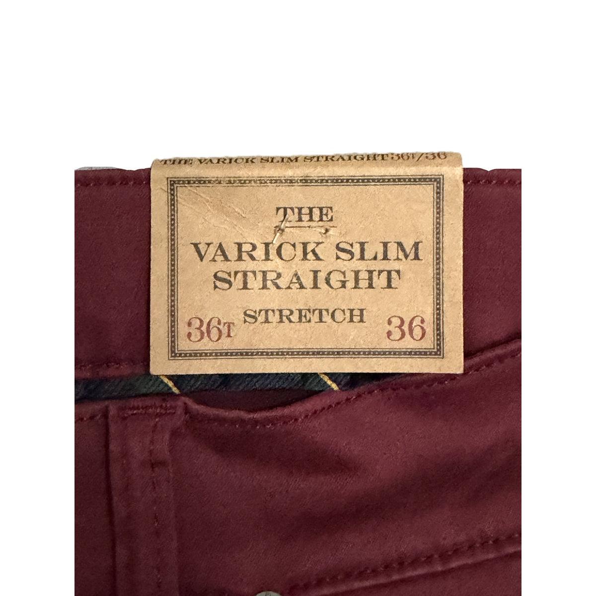 Polo Ralph Lauren Pants Men's 36T"x36" Varick Slim Straight 5-Pocket Red
