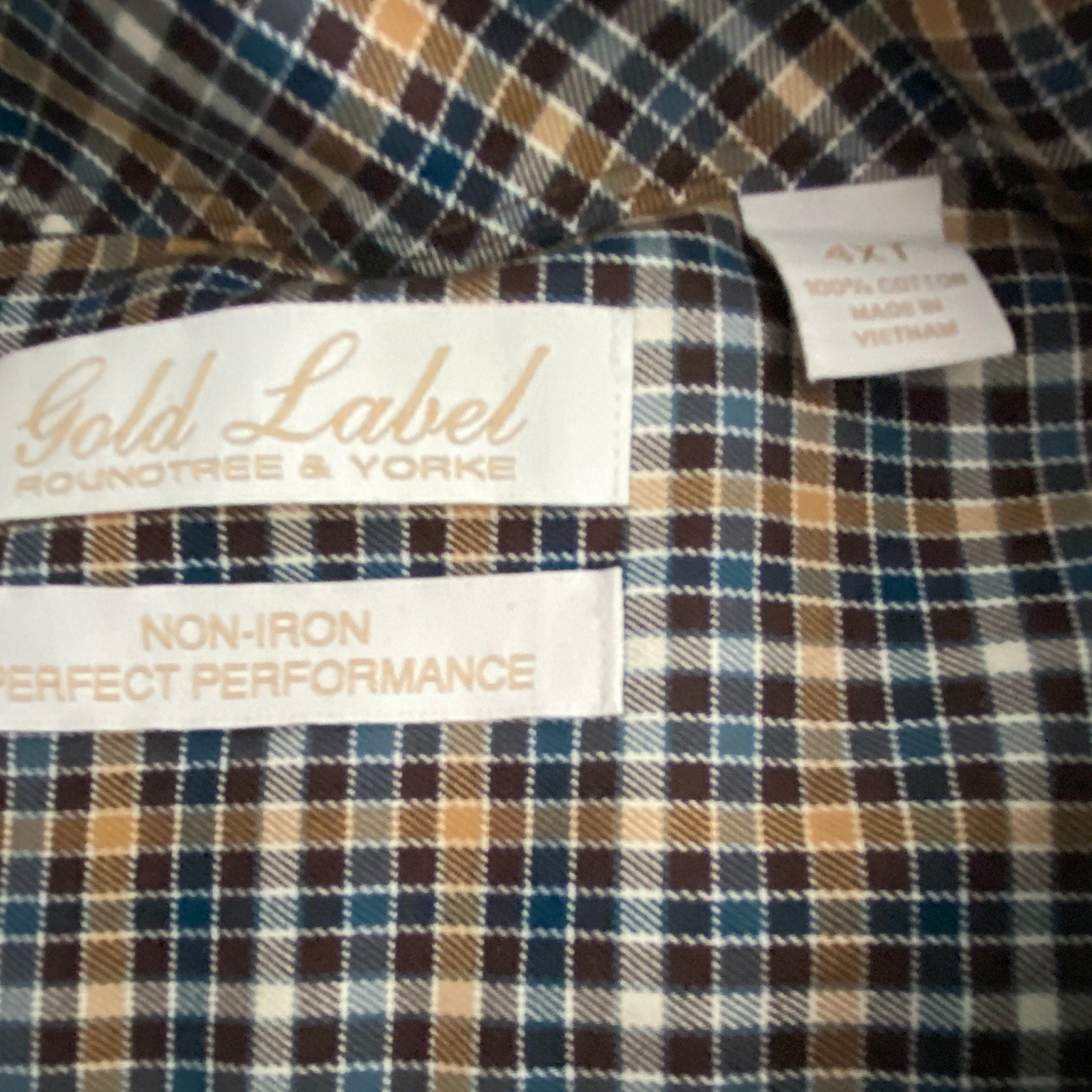 Roundtree & Yorke Gold Label Men's Big & Tall 4XT Button-Down Dress Shirt