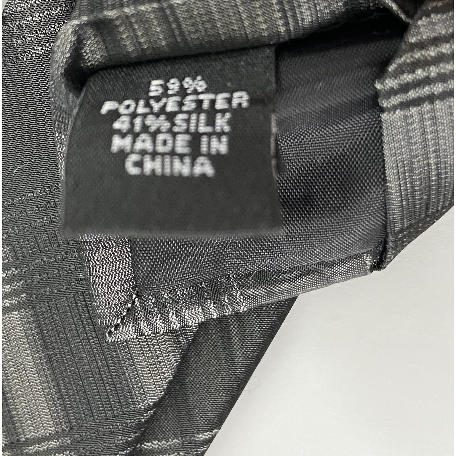 Calvin Klein Necktie Silk Blend Classic Width and Length Black & Gray Stripe