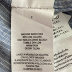 Michael Kors Linen Shirt Men's XL Slim Fit Short Sleeve Blue/White Pinstripe