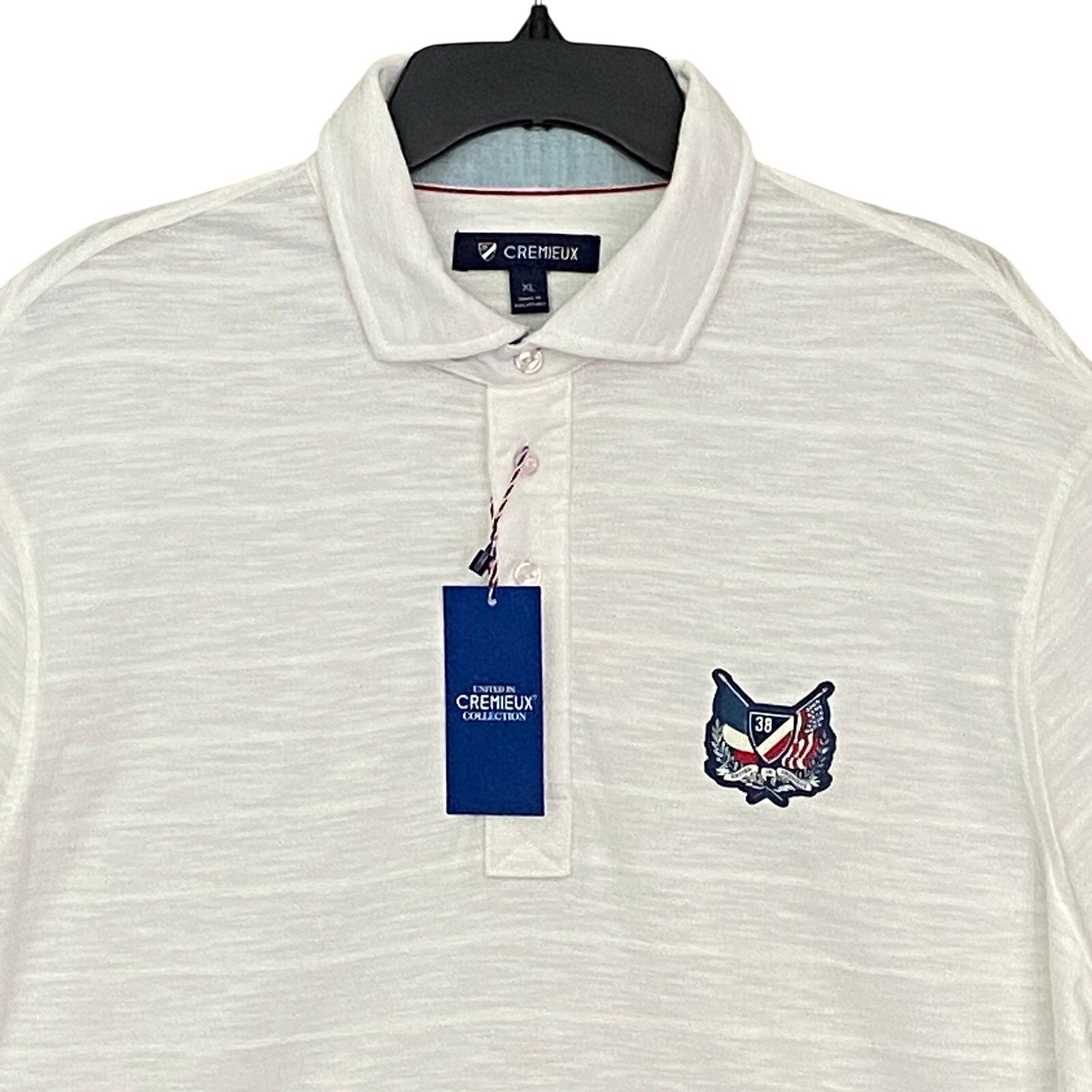 Daniel Cremieux Polo Shirt Men's XL Short Sleeve Polo Shirt White Stripe