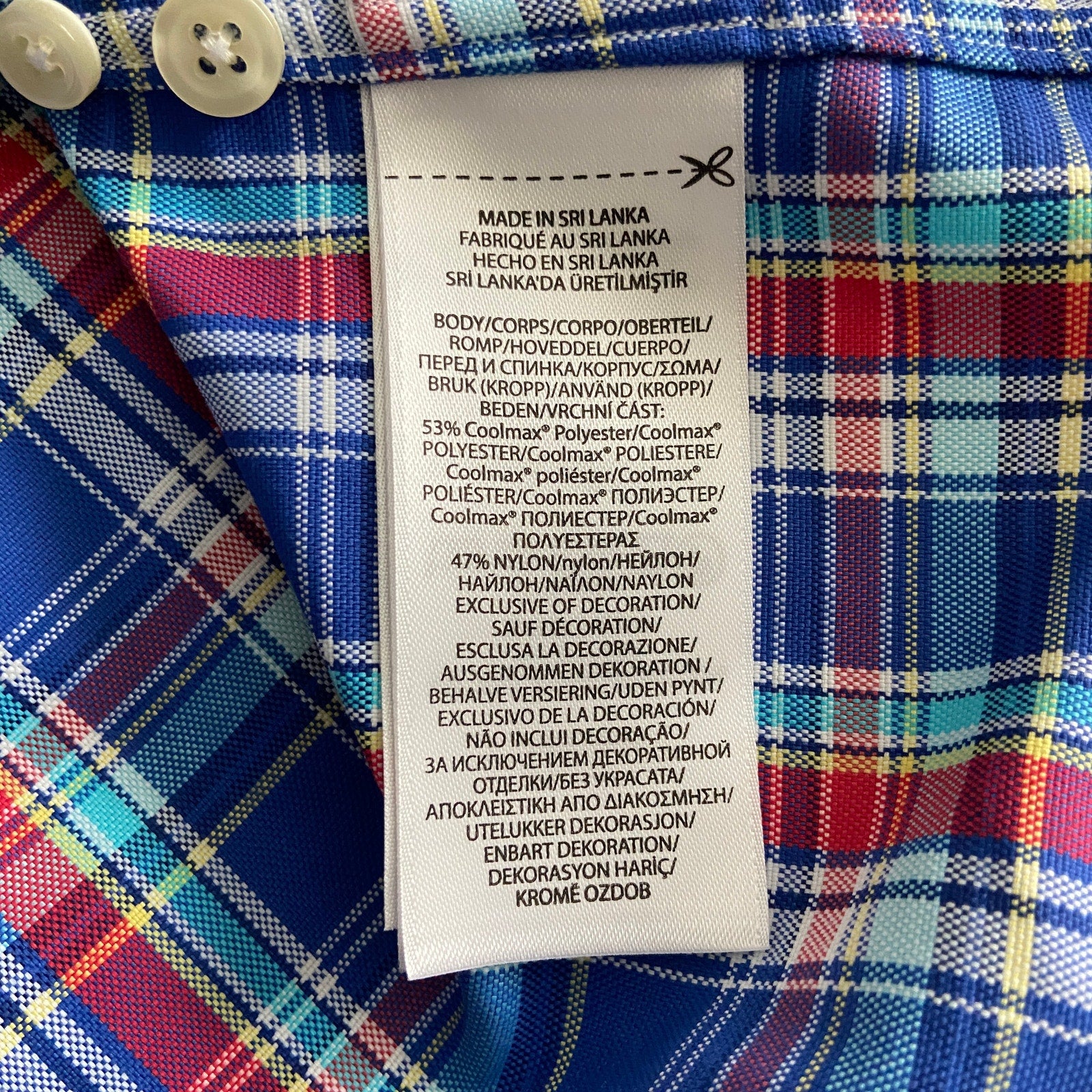 Polo Ralph Lauren Men's Small Classic Fit Button-Down Shirt Multicolor Plaid