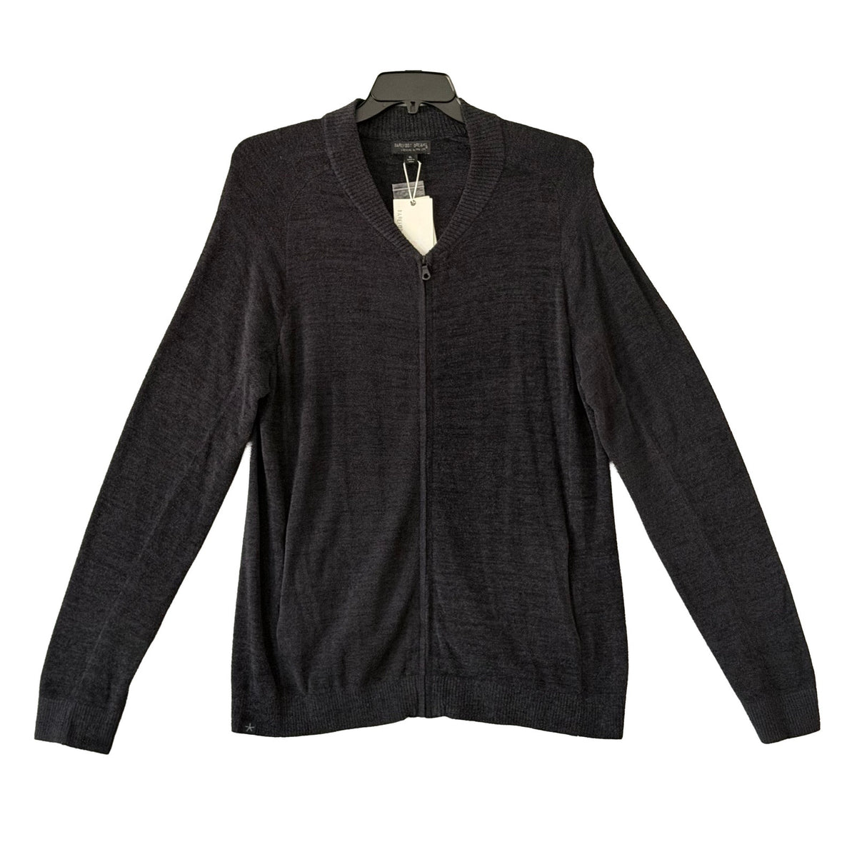 Barefoot Dreams Zip-Front Jacket Men's Large CozyChic Ultra Lite Black