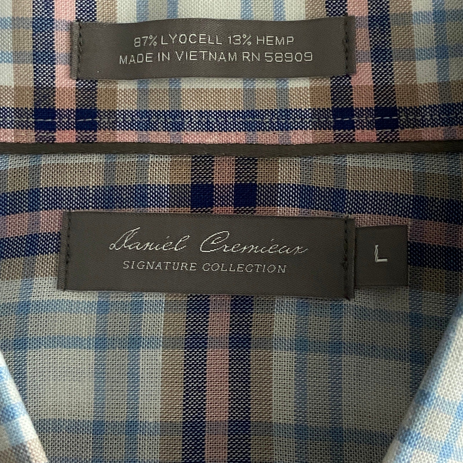 Daniel Cremieux Shirt Signature Collection Men's Large Shirt Hemp Blend