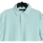 Nautica Men's Small Striped Short Sleeve Polo Shirt Seawater Blue
