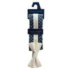 Tommy Hilfiger Tie Men's Bow Tie & Pocket Square Navy & Yellow Martini Print