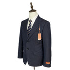 Tallia Men's 48 Regular Venezia Blazer Navy/Brown Wool Blend Stretch