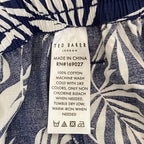Ted Baker Sleep Pant Men's Small Woven Cotton Drawstring Pockets Blue Floral