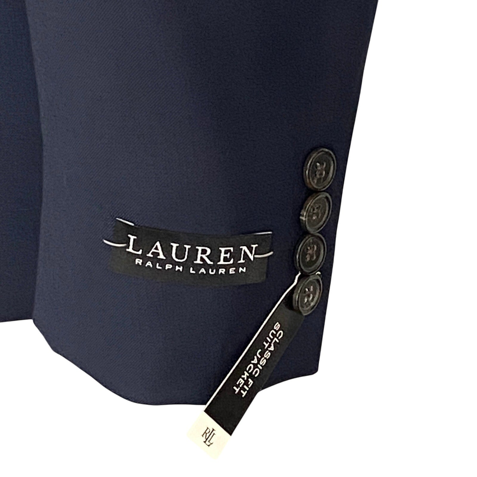 Lauren Ralph Lauren Suit Jacket Men's 40 Short Classic Fit Navy Blue Wool