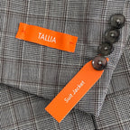 Tallia Men's 38 Regular Suit Jacket Stretch Wool Blend Cream/Brown Plaid