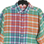 Tommy Bahama Shirt Men's Medium "Barbados Breeze Stretch" Plaid Linen Blend