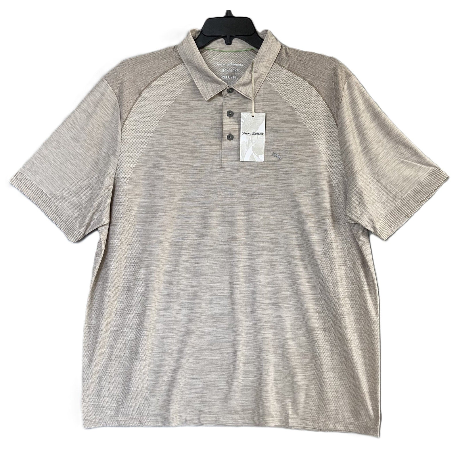 Tommy Bahama Shirt Men's 2XLT "Palm Coast Pro" Polo Shirt Cobblestone